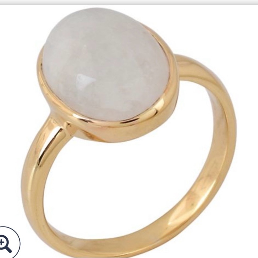 Affinity oval rainbow moonstone ring - Picture 2 of 4